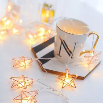 10/20 LED Five-Pointed Star Light String Waterproof Battery Rose Gold Wrought Iron Hollow Bedroom Lighting Decor
10/20 LED Five-Pointed Star Light String Waterproof Battery Rose Gold Wrought Iron Hollow Bedroom Lighting Decor