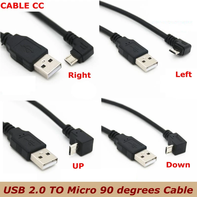 Вверх и вниз влево вправо Угловой 90 градусов USB Micro штекер к кабель для зарядки