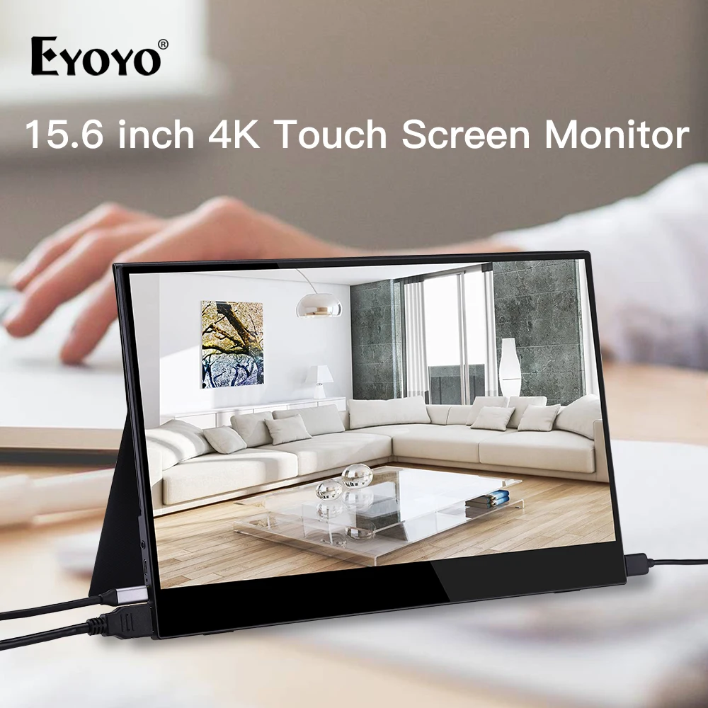 Eyoyo EM15E 15.6" 4K Portable Gaming Monitor With Touch 3840x2160 LCD Screen Moniteur USB Type C HDMI for laptop phone xbox PS4 |