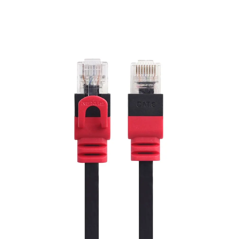Cat6 Ethernet Cable New Gold-plated Plug PVC Skin Unshielded Flat Gigabit Network LAN Flat Cable for Computer Router Television