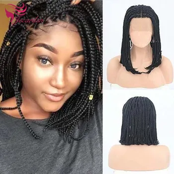 Popular Charisma Synthetic Front Wigs Black Micro Box Braided Wigs For Black Women Crochet Braiding Hair Heat Resistant 
Popular Charisma Synthetic Front Wigs Black Micro Box Braided Wigs For Black Women Crochet Braiding Hair Heat Resistant