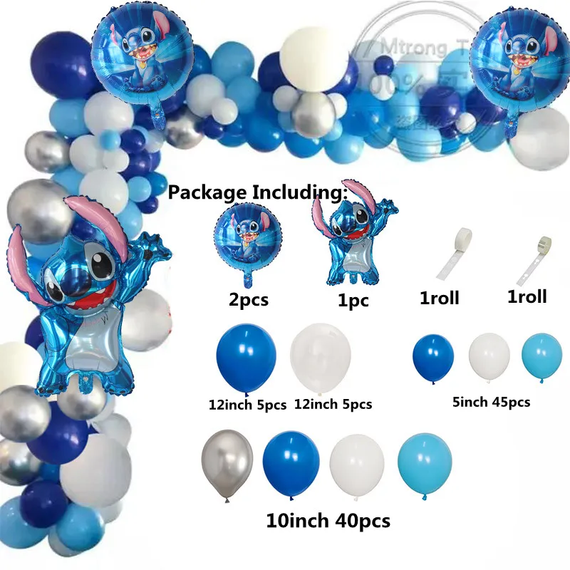 1set Lilo Stitch Arch Kit Garland Foil Helium Balloon Baby Shower Birthday Theme Party Decorations Inflatable Toys Air Globos | Дом и сад