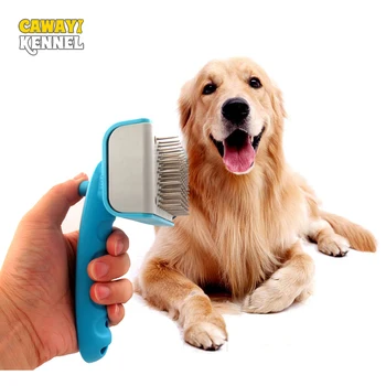 

CAWAYI KENNEL Plastic Dog Cat Pets Self Cleaning Slicker Brush Comb Pet Dog Cat Grooming Tools Hair Shedding Combs D1775