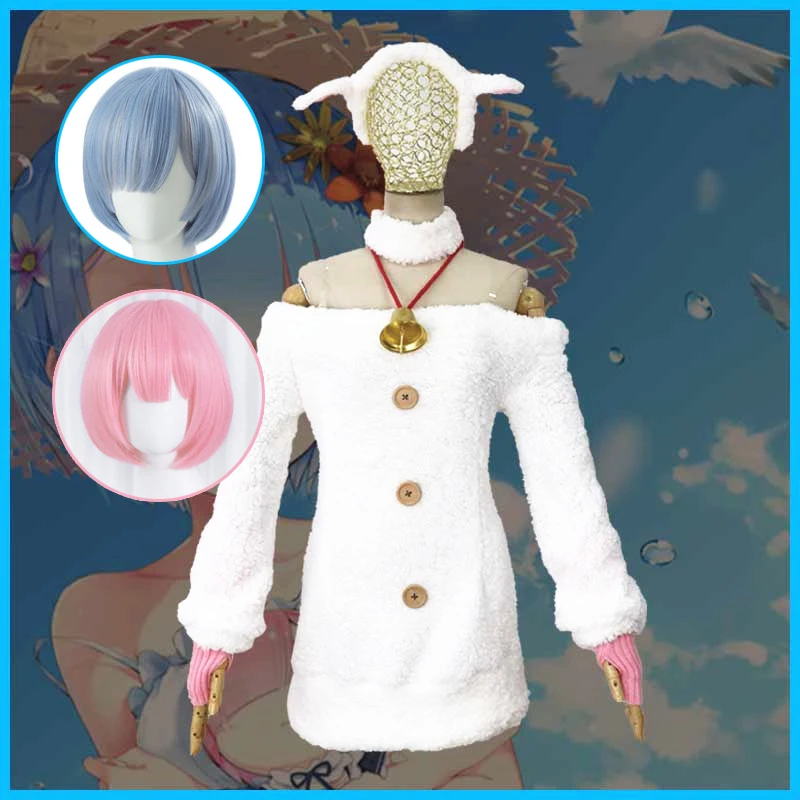 Anime Re:Zero Cosplay costumes Ram Rem uniform Sheep Dress / Gloves / Socks / Hairpin / Wig Women's costume Anime cosplay
Anime Re:Zero Cosplay costumes Ram Rem uniform Sheep Dress / Gloves / Socks / Hairpin / Wig Women's costume Anime cosplay