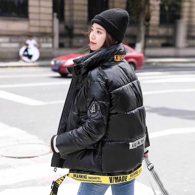 Oversized Women's Winter Jacket Short Style Letter Print Woman Parkas Stand Collar Loose Korean Style Plus Size Thick Outwear
Oversized Women's Winter Jacket Short Style Letter Print Woman Parkas Stand Collar Loose Korean Style Plus Size Thick Outwear