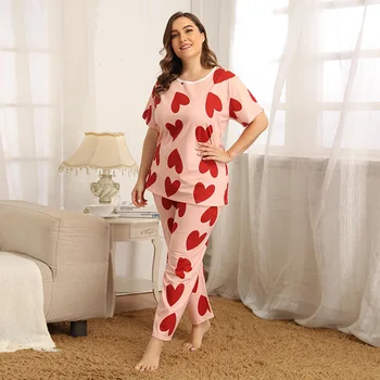 Summer Nightwear Plus Size Pajamas Sets Women printed Round Neck comfortable fabric Pajamas Sets Sleepwear Homewear
Summer Nightwear Plus Size Pajamas Sets Women printed Round Neck comfortable fabric Pajamas Sets Sleepwear Homewear