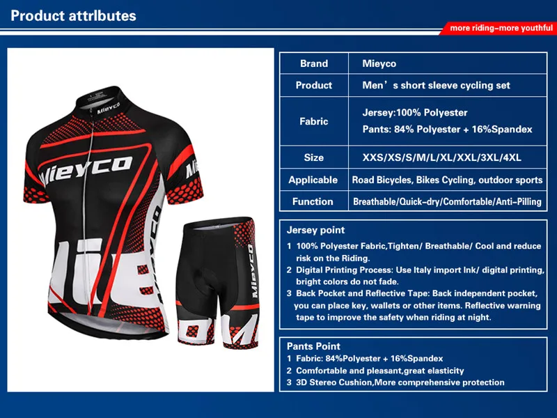 Mieyco Cycling Jersey Man MTB Race Cycling Clothing Set Mountain Bike Maillot Summer Ropa Ciclismo Cycling Clothes Bicycle Wear Mieyco Cycling Jersey Man MTB Race Cycling Clothing Set Mountain Bike Maillot Summer Ropa Ciclismo Cycling Clothes Bicycle Wear
