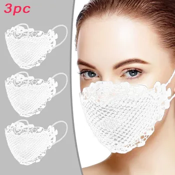 3pcs Women Fashion Lace Masks Breathable Washable Face Mask Reusable Solid Color Fabric Mouth Cover Mascherina Lavabile Masque
3pcs Women Fashion Lace Masks Breathable Washable Face Mask Reusable Solid Color Fabric Mouth Cover Mascherina Lavabile Masque