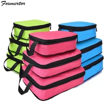 Bolsas de viaje cubos de embalaje de compresión bolsa de aseo conjunto de bolsa de viaje de Nylon hombres mujeres equipaje de viaje embalaje accesorios para organizadores(China)