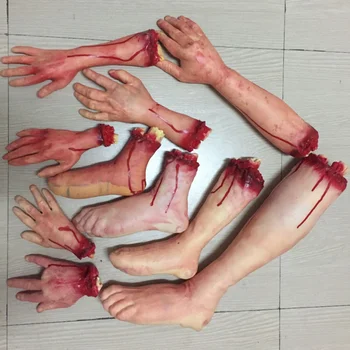 Bloody Hand Haunted House Party Decoration Halloween Horror Props Scary Fake Hand Finger Leg Foot Brain Heart Halloween Supplies
Bloody Hand Haunted House Party Decoration Halloween Horror Props Scary Fake Hand Finger Leg Foot Brain Heart Halloween Supplies