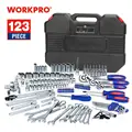 WORKPRO 123 шт. набор инструментов ручной для ремонта автомобиля, гаечный ключ Разъем набор профессиональных Инструменты для ремонта автомобилей Наборы