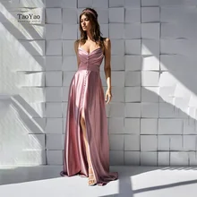 Elegant Pink Evening Dress Long V-neck Sleeveless Suspender Front Slit Ball Gown Vestidos De Fiesta Dresses Woman Party Night
Elegant Pink Evening Dress Long V-neck Sleeveless Suspender Front Slit Ball Gown Vestidos De Fiesta Dresses Woman Party Night