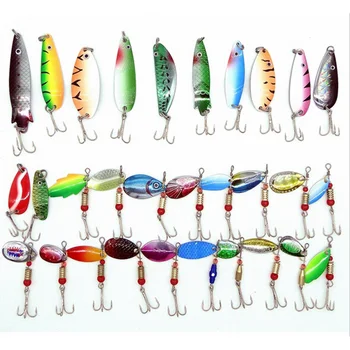 Fishing Trout Spoon Lures 2.4-11.3g 30pcs/lot Metal Spinners Baits for Jig Fishing Baits Sea Hard Lures With Treble Hook Tackle
Fishing Trout Spoon Lures 2.4-11.3g 30pcs/lot Metal Spinners Baits for Jig Fishing Baits Sea Hard Lures With Treble Hook Tackle