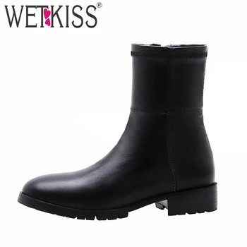 WETKISS Motorcycle Boots Women Thick Heels Ankle Boot Female Round Toe Shoes Ladies Casual Zip Shoes Antumn 2020 Plus Size 33-45
WETKISS Motorcycle Boots Women Thick Heels Ankle Boot Female Round Toe Shoes Ladies Casual Zip Shoes Antumn 2020 Plus Size 33-45