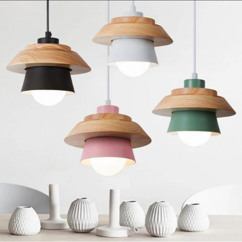 Nordic minimalist single pendant lamp solid wood creative dining table Macarons color Aluminum E27 restaurant lighting lamp
Nordic minimalist single pendant lamp solid wood creative dining table Macarons color Aluminum E27 restaurant lighting lamp
