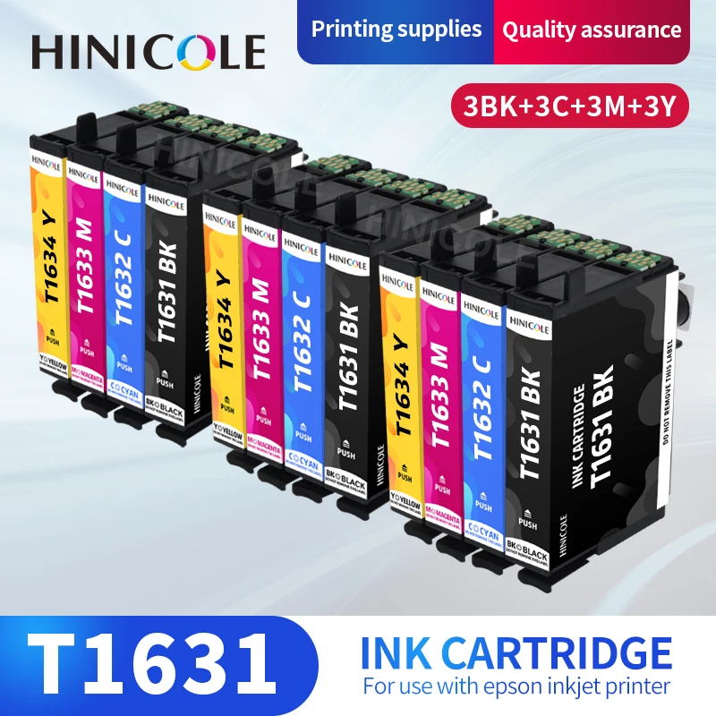 

HINICOLE T1631 -T1634 Ink Cartridge For Epson WorkForce WF-2010 WF-2510 WF-2520 WF-2530 WF-2540 WF-2630 WF2650 WF-2660 Printers