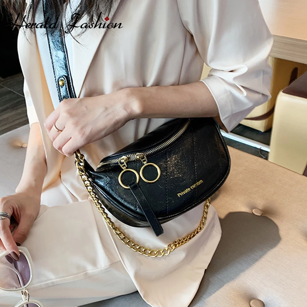 Herald Fashion Women Patent Leather Belt Bag Zipper Designer Hip Pop Bag Girls Fanny Pack Chain Bag Messenger Bag New Arrivals
Herald Fashion Women Patent Leather Belt Bag Zipper Designer Hip Pop Bag Girls Fanny Pack Chain Bag Messenger Bag New Arrivals