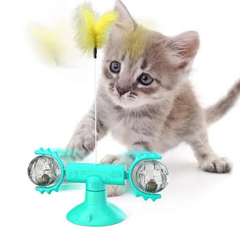 Tickle Cat Toy Whirling Windmill Catnip with Feather Interactive Puzzle Training Rotating Teasing Kitten Play Game Supplies
Tickle Cat Toy Whirling Windmill Catnip with Feather Interactive Puzzle Training Rotating Teasing Kitten Play Game Supplies
