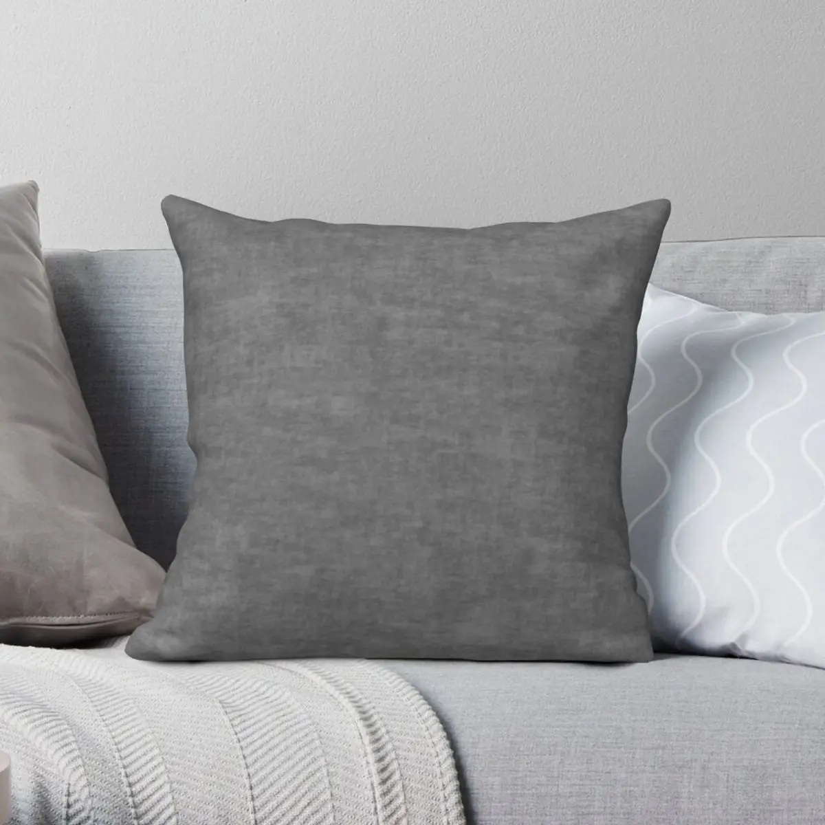 

Rough Concrete Gray Pillowcase Polyester Linen Velvet Pattern Zip Decorative Throw Pillow Case Room Cushion Cover 18"