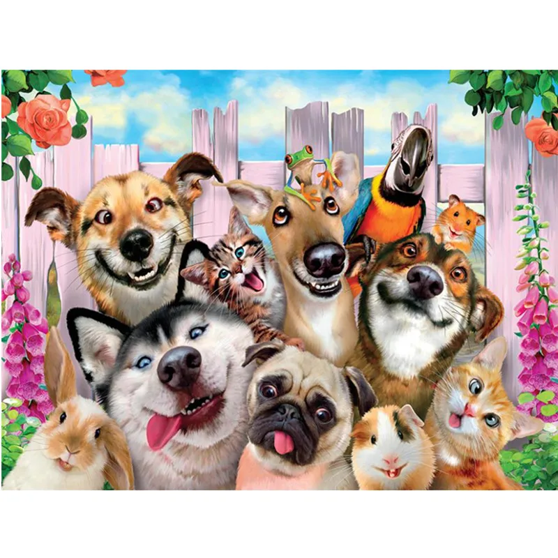 DIY 5D Diamond Painting Animal Dog Full Round Mosaic Home Decoration Embroidery Pattern Handmade Gift | Дом и сад