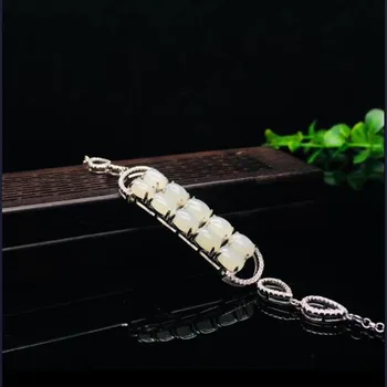 925 Sterling Silver White Hetian Jade Double Rows Beads Fashion Bracelet Chain & Link Bracelet For Women Jewelry Christmas Gift
925 Sterling Silver White Hetian Jade Double Rows Beads Fashion Bracelet Chain & Link Bracelet For Women Jewelry Christmas Gift