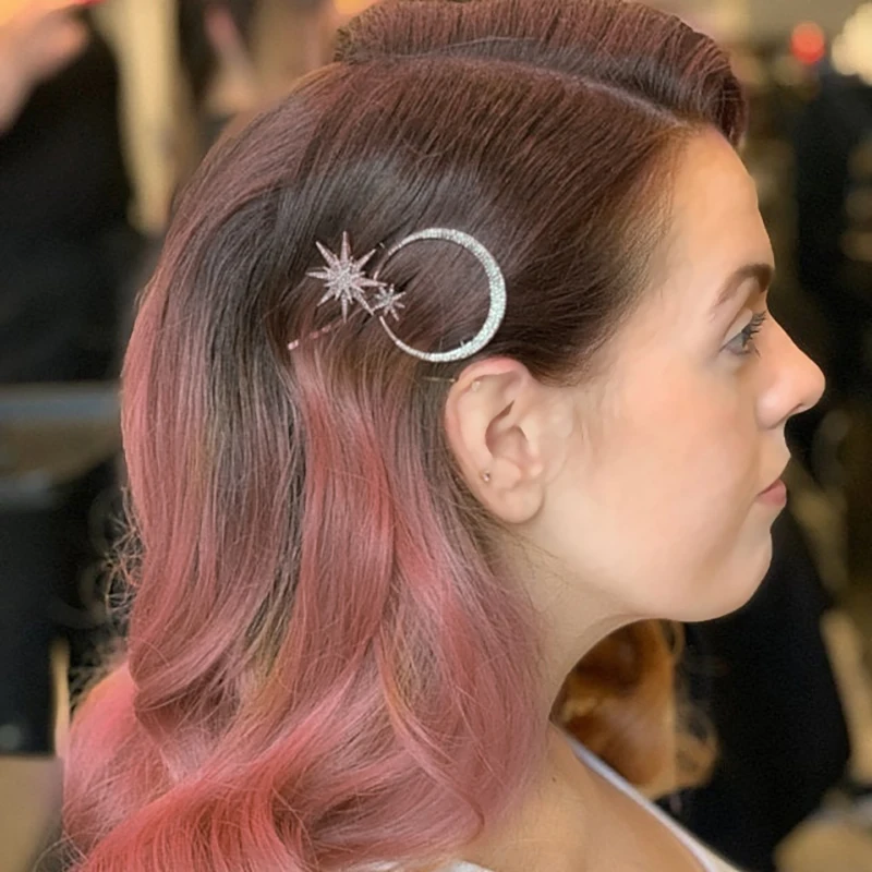 

De las mujeres de la moda estrella geométrica/luna/diamantes de imitación de pelo clip horquilla para el pelo herramientas, accesorios para el cabello para niñas regalo de Navidad