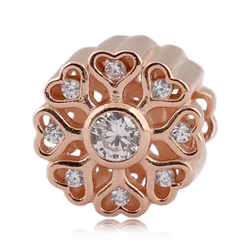 New 925 Sterling Silver Bead Charm Rose Gold Openwork Love Heart Wheel With Crystal Bead Fit Bracelet Bangle Diy Jewelry 
New 925 Sterling Silver Bead Charm Rose Gold Openwork Love Heart Wheel With Crystal Bead Fit Bracelet Bangle Diy Jewelry