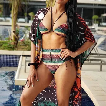 2020 Summer Women Geometric Print Bikinis Set Female Swimwear Halter Padded Bra High Waist Swimsuit Fashion Ladies Beachwear
2020 Summer Women Geometric Print Bikinis Set Female Swimwear Halter Padded Bra High Waist Swimsuit Fashion Ladies Beachwear