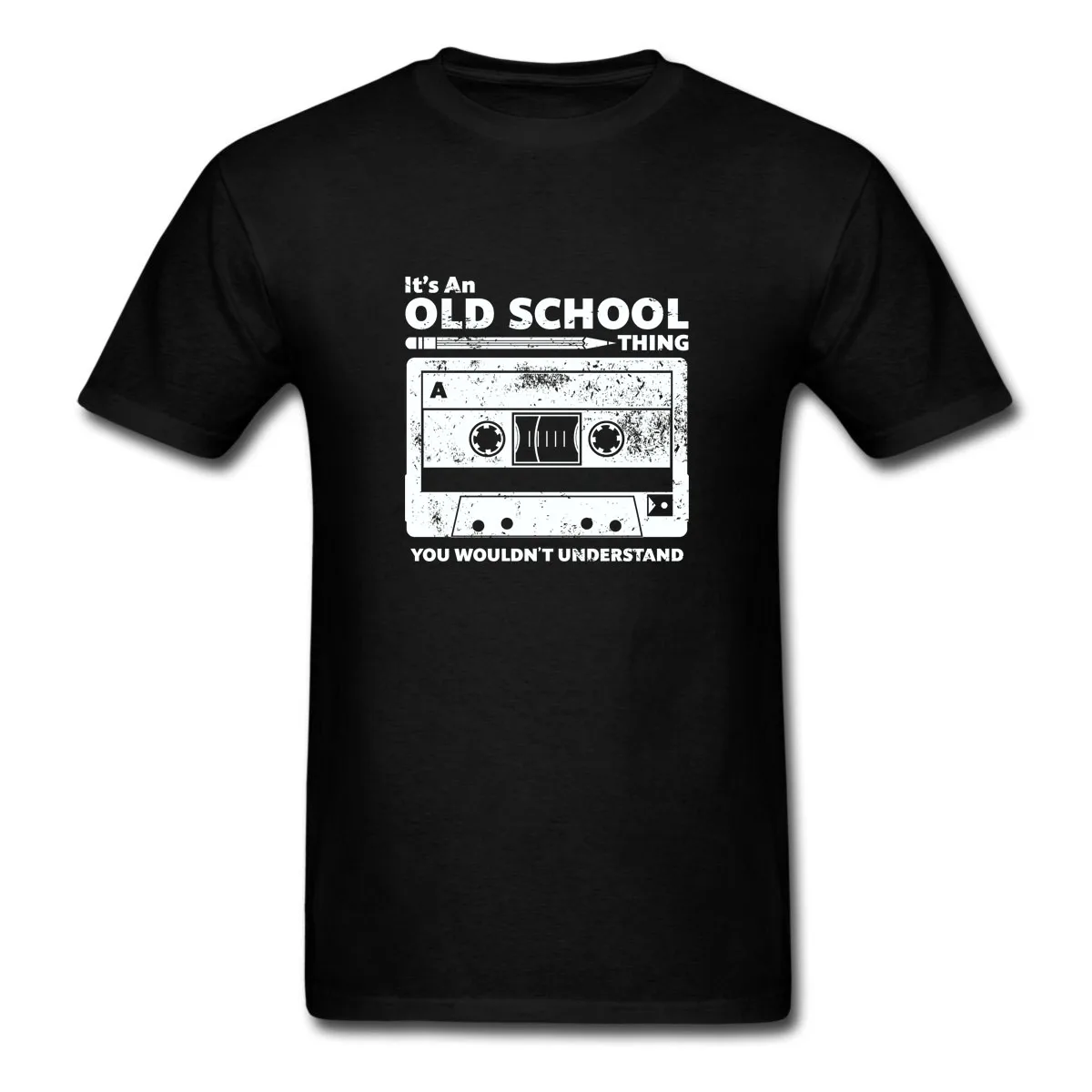 Camiseta 2021 Кассетная лента карандаш Boombox наушники Mixtape Старый Школьный Dj забавная
