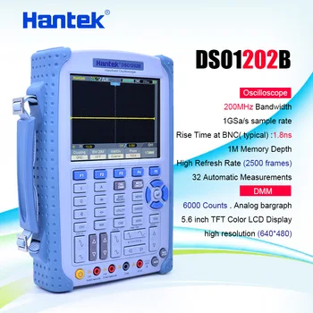 Hantek DSO1202B Handheld Oscilloscope 2CH 200MHz 1GSa/s 1M Memory Depth oscilloscope with 6000 multimeter Factory direct sales
Hantek DSO1202B Handheld Oscilloscope 2CH 200MHz 1GSa/s 1M Memory Depth oscilloscope with 6000 multimeter Factory direct sales