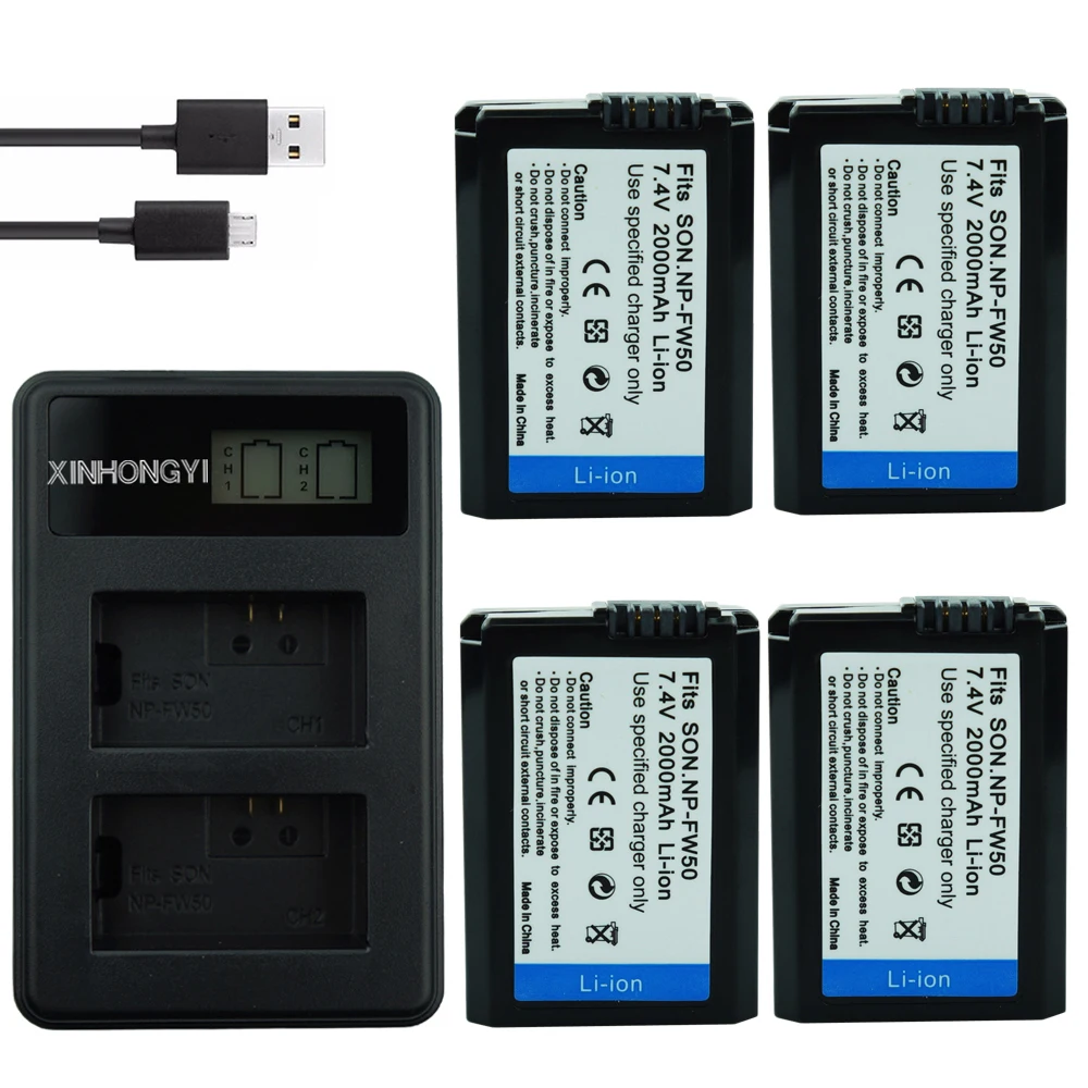 4x NP FW50 bateria NP-FW50 Battery + Dual NP-FW50 Charger for Sony A6000 5100 a3000 a35 A55 a7s II alpha 55 alpha 7 A72 A7R Nex7
4x NP FW50 bateria NP-FW50 Battery + Dual NP-FW50 Charger for Sony A6000 5100 a3000 a35 A55 a7s II alpha 55 alpha 7 A72 A7R Nex7