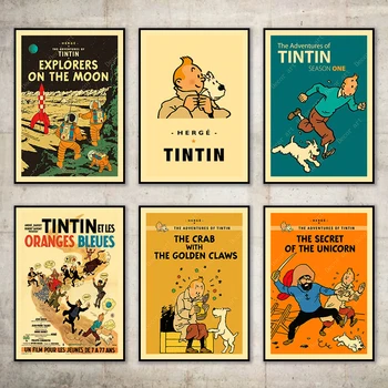 Mars Exploration The Adventures of Tintin Dog Comic Canvas Painting Vintage Kraft Poster Coated Wall Stickers Home Decor Gift
Mars Exploration The Adventures of Tintin Dog Comic Canvas Painting Vintage Kraft Poster Coated Wall Stickers Home Decor Gift