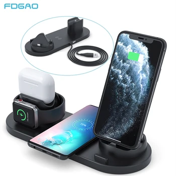 FDGAO Qi Wireless Charger USB Station for iPhone 11 Pro Max XR XS 10W Fast Charging Dock Stand for Apple Watch 5 4 3 AirPods Pro
FDGAO Qi Wireless Charger USB Station for iPhone 11 Pro Max XR XS 10W Fast Charging Dock Stand for Apple Watch 5 4 3 AirPods Pro