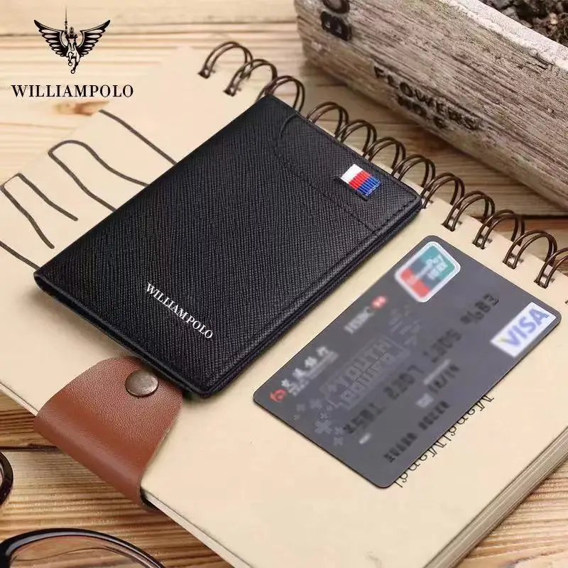 Тонкий роскошный брендовый кожаный бумажник WilliamPolo с зажимом для карт, мужской короткий бумажник в стиле ретро
Тонкий роскошный брендовый кожаный бумажник WilliamPolo с зажимом для карт, мужской короткий бумажник в стиле ретро