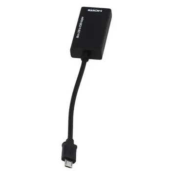 Portable Small Size MHL Micro USB Male to HDMI Female Adapter Cable for Android Smartphone & Tablet Black
Portable Small Size MHL Micro USB Male to HDMI Female Adapter Cable for Android Smartphone & Tablet Black