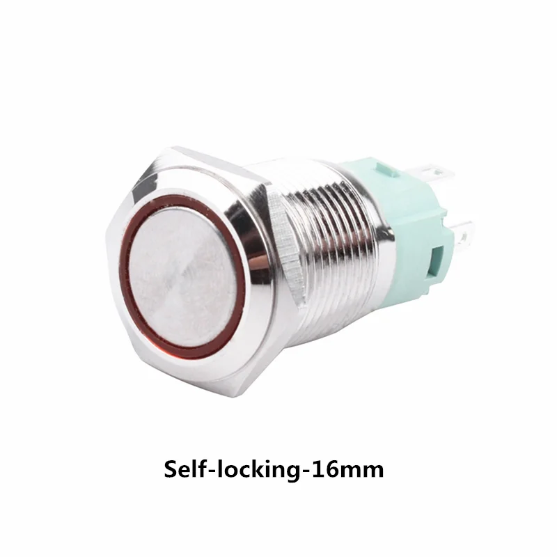16mm brass Push Button Switch reset flat round illumination ring Self-locking 1NO 1NC
16mm brass Push Button Switch reset flat round illumination ring Self-locking 1NO 1NC