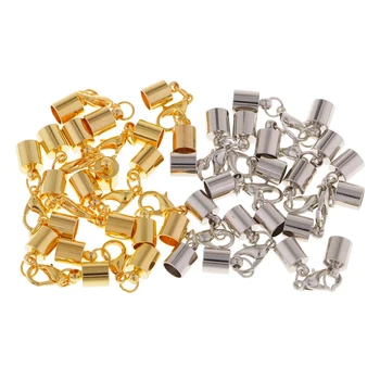 20 Gold & Silver color Tone Leather Cord Kumihimo End Caps Tips Lobster Clasps 4mm
20 Gold & Silver color Tone Leather Cord Kumihimo End Caps Tips Lobster Clasps 4mm