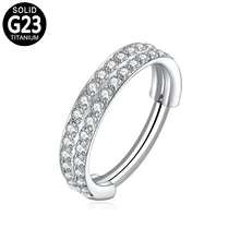 G23 Titanium Nose Ring Double CZ Hinged Segment Septum Clicker Ear Cartilage Tragus Helix Lip Studs Unisex Piercing Jewelry
G23 Titanium Nose Ring Double CZ Hinged Segment Septum Clicker Ear Cartilage Tragus Helix Lip Studs Unisex Piercing Jewelry