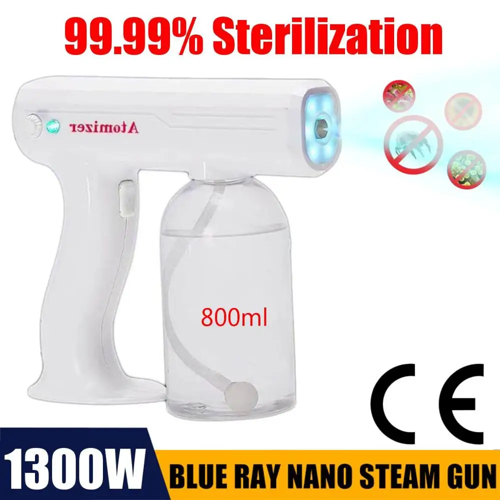 Updated 800ML Portable Wireless Sprayer Disinfects Blue Light Nano Steam Spray Gun Sterilizing Nano Spray Gun USB Charging Atomi
Updated 800ML Portable Wireless Sprayer Disinfects Blue Light Nano Steam Spray Gun Sterilizing Nano Spray Gun USB Charging Atomi