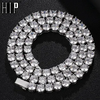 Hip Hop 1 Row 4MM Tennis Chain AAA CZ Stone Bling Iced Out Gold Silver Color Cubic Zircon Necklaces For Men Choker Jewelry
Hip Hop 1 Row 4MM Tennis Chain AAA CZ Stone Bling Iced Out Gold Silver Color Cubic Zircon Necklaces For Men Choker Jewelry