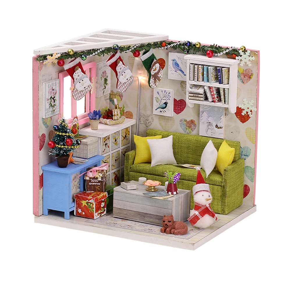 kit wooden diy miniature dollhouse kit kids christmas gift doll