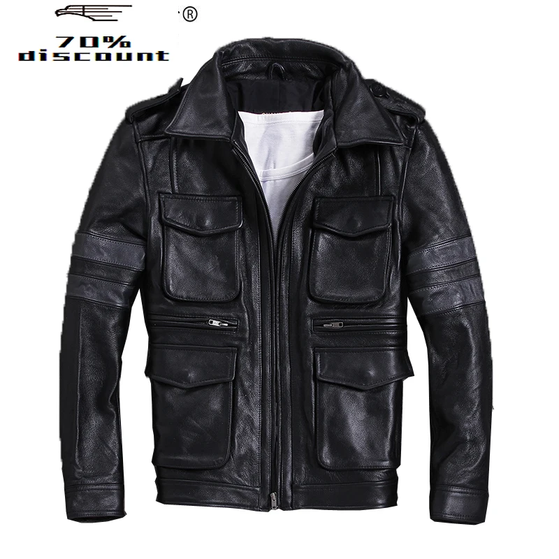 Genuine Cow Leather Jacket Men Cowhide Leather Coat Short Spring Autumn Bomber Jacket Chaqueta 29-820 KJ2322
Genuine Cow Leather Jacket Men Cowhide Leather Coat Short Spring Autumn Bomber Jacket Chaqueta 29-820 KJ2322