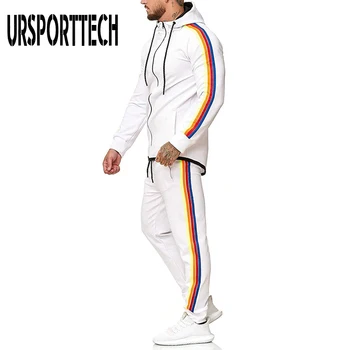 Spring Autumn Tracksuit Men Set 2020 New Zipper Hooded Sweatshirt+Sweatpants Male Sport Sets Striped Pacthwork Joggers Outfits
Spring Autumn Tracksuit Men Set 2020 New Zipper Hooded Sweatshirt+Sweatpants Male Sport Sets Striped Pacthwork Joggers Outfits