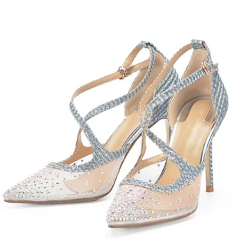 Breathable mesh shallow mouth pointed cross belt Heels Pumps Sexy Rhinestones Mesh High Heels Shoes Woman Wedding Party Shoes
Breathable mesh shallow mouth pointed cross belt Heels Pumps Sexy Rhinestones Mesh High Heels Shoes Woman Wedding Party Shoes