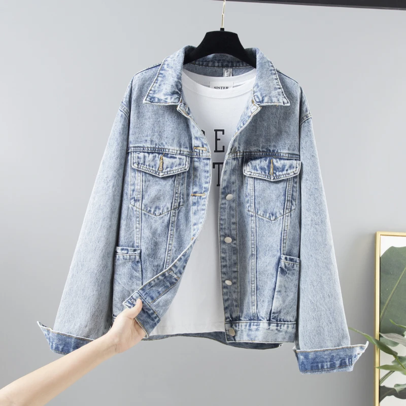 Autumn New Korean Loose Denim Jacket Women Vintage Single breasted Long sleeve Jeans Jacket Coat Women Outerwear Casaco Feminino
Autumn New Korean Loose Denim Jacket Women Vintage Single breasted Long sleeve Jeans Jacket Coat Women Outerwear Casaco Feminino