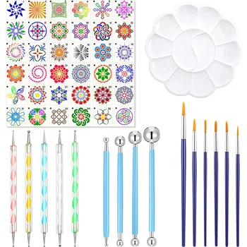 52 Pcs Mandala Dotting Tools Stencil Set Mandala Painting Tool Kits Include Stencil Dotting Pen Paint Tray Paint Brushes
52 Pcs Mandala Dotting Tools Stencil Set Mandala Painting Tool Kits Include Stencil Dotting Pen Paint Tray Paint Brushes