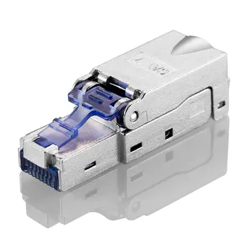 Tool-Free Zinc 8P8C RJ45 Connector Compatible with Cat5/Cat6/Cat7/Cat8 Termination Plug for Ethernet Cable