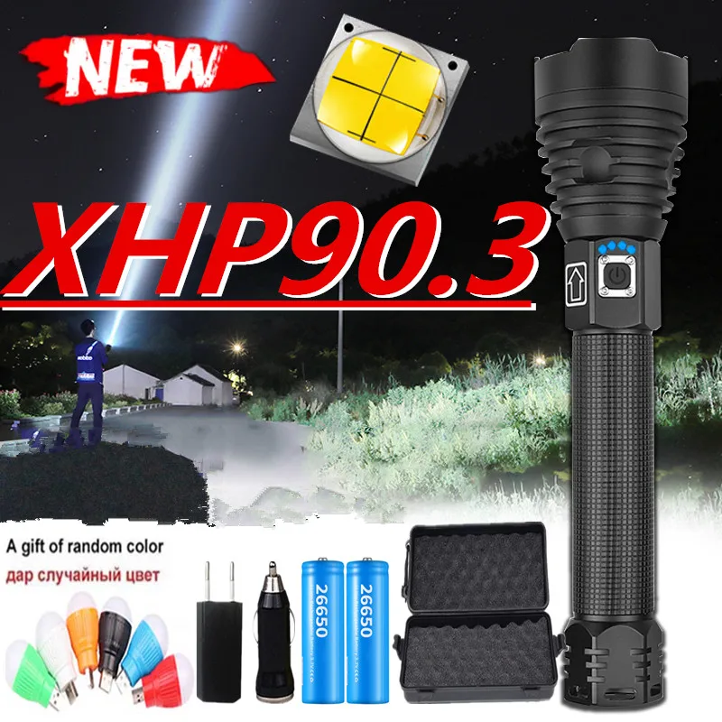 80000LM Super Powerful Xlamp XHP90.2 XHP70 LED Flashlight LED Torch USB Lamp Zoom Tactical Torch 18650 26650 Rechargeable Battey
80000LM Super Powerful Xlamp XHP90.2 XHP70 LED Flashlight LED Torch USB Lamp Zoom Tactical Torch 18650 26650 Rechargeable Battey
