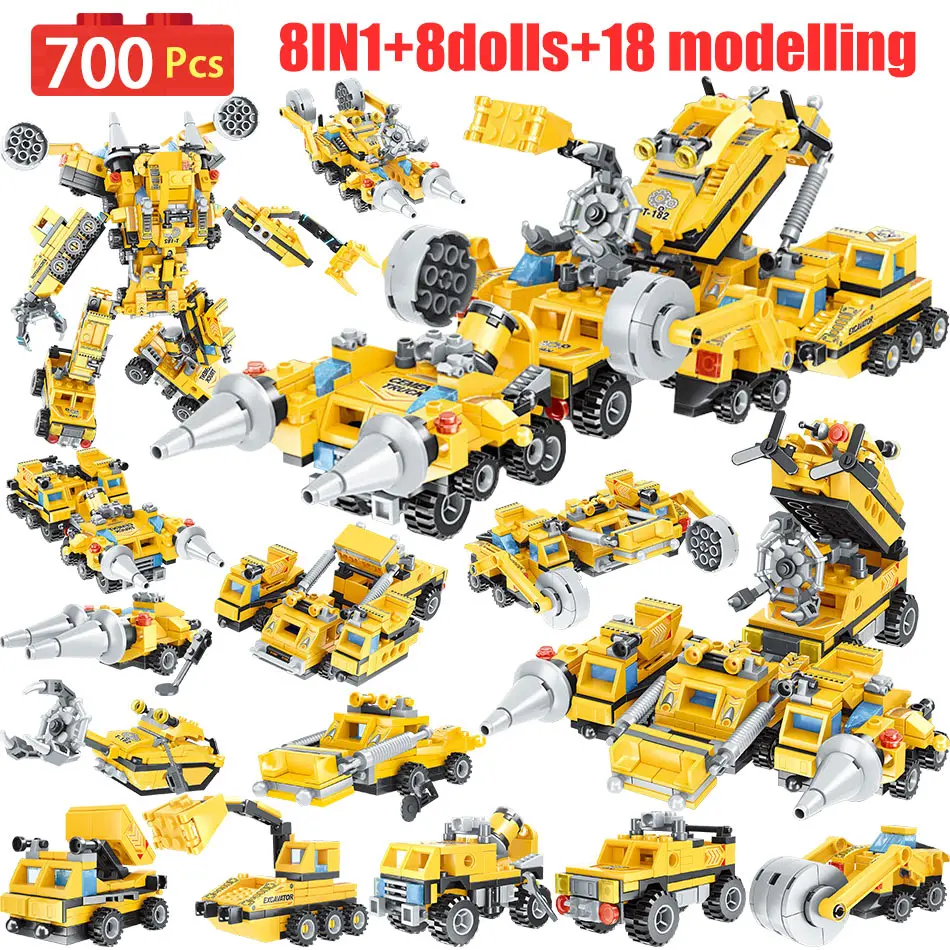 700pcs Police Yellow Car Robot Building Blocks Legoing Engineering Truck Deformation Robot Combination Bricks Toys for Kids
700pcs Police Yellow Car Robot Building Blocks Legoing Engineering Truck Deformation Robot Combination Bricks Toys for Kids