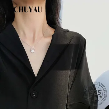 Chuyau 925 Sterling Silver Geometric Rotatable Pendant Necklace Silver Creative Elegant Necklace For Women Fine Jewelry Gift
Chuyau 925 Sterling Silver Geometric Rotatable Pendant Necklace Silver Creative Elegant Necklace For Women Fine Jewelry Gift